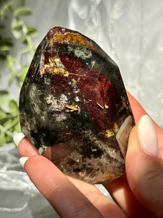 Dragon Blood Garden Quartz| Lodolite Freeform