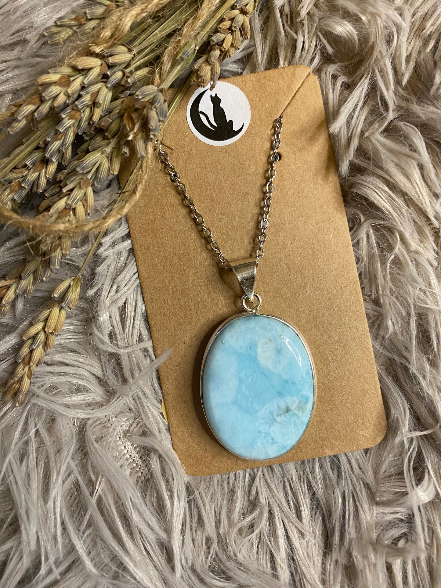 Larimar Silver plated brass pendants (silver 925 coated brass)