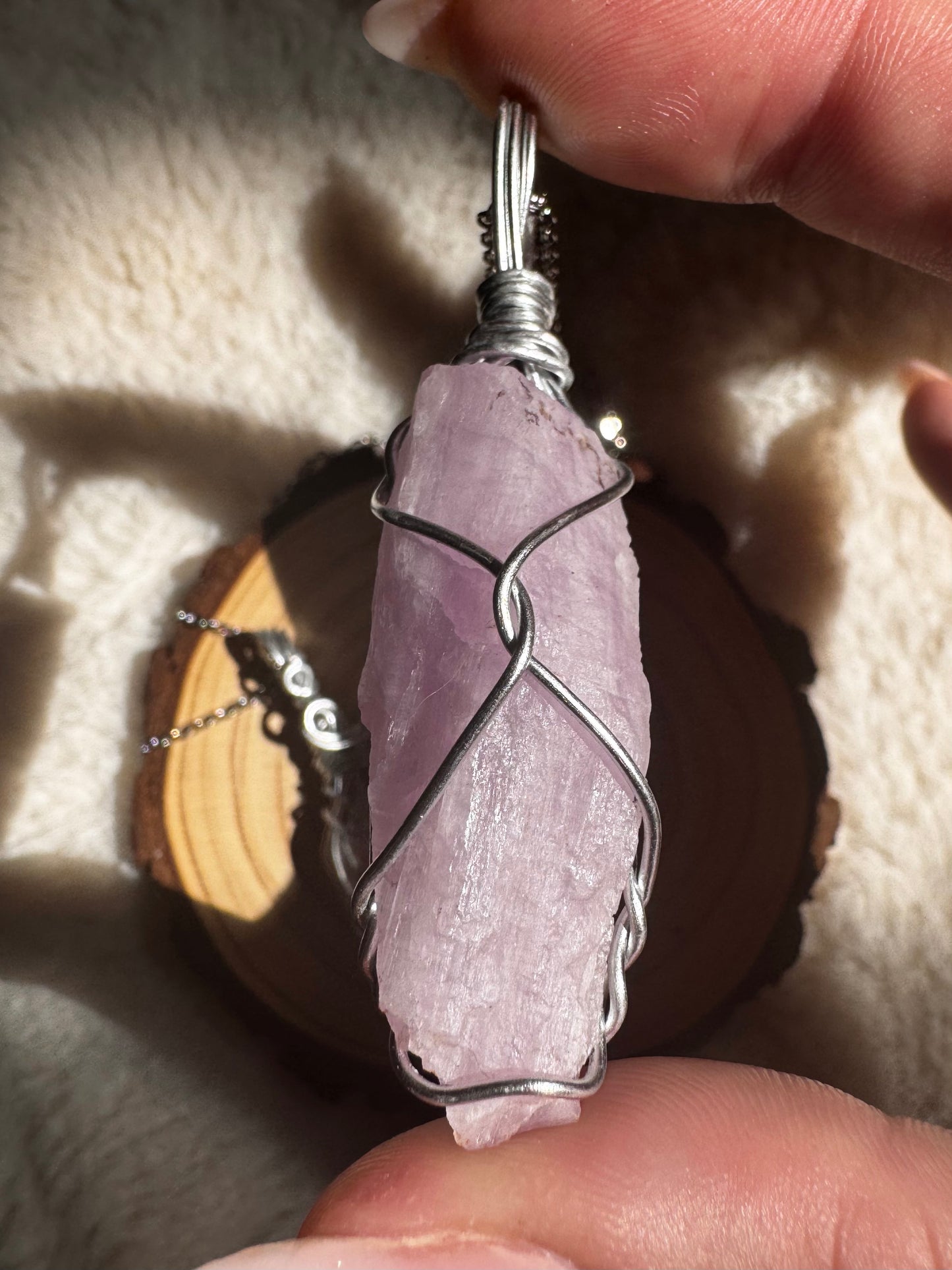 Wire-Wrapped Kunzite pendants