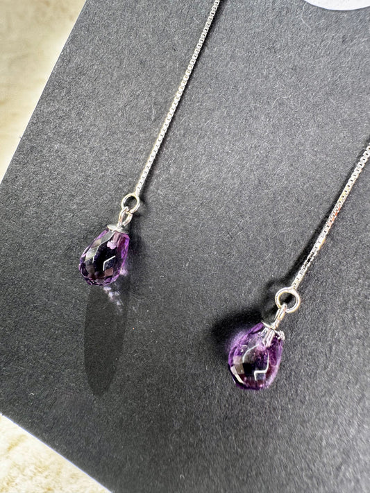 Crystal Dangle Earrings in Silver 925