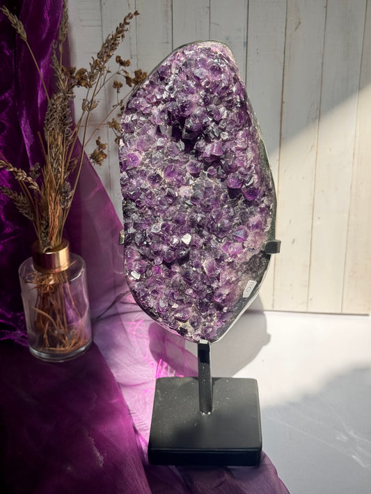Deep Violet Amethyst Druzy Freeform on stand (kg 1.743)