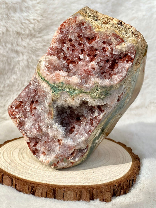 Druzy Pink Amethyst and Green Jasper Freeform (0.661 kg)