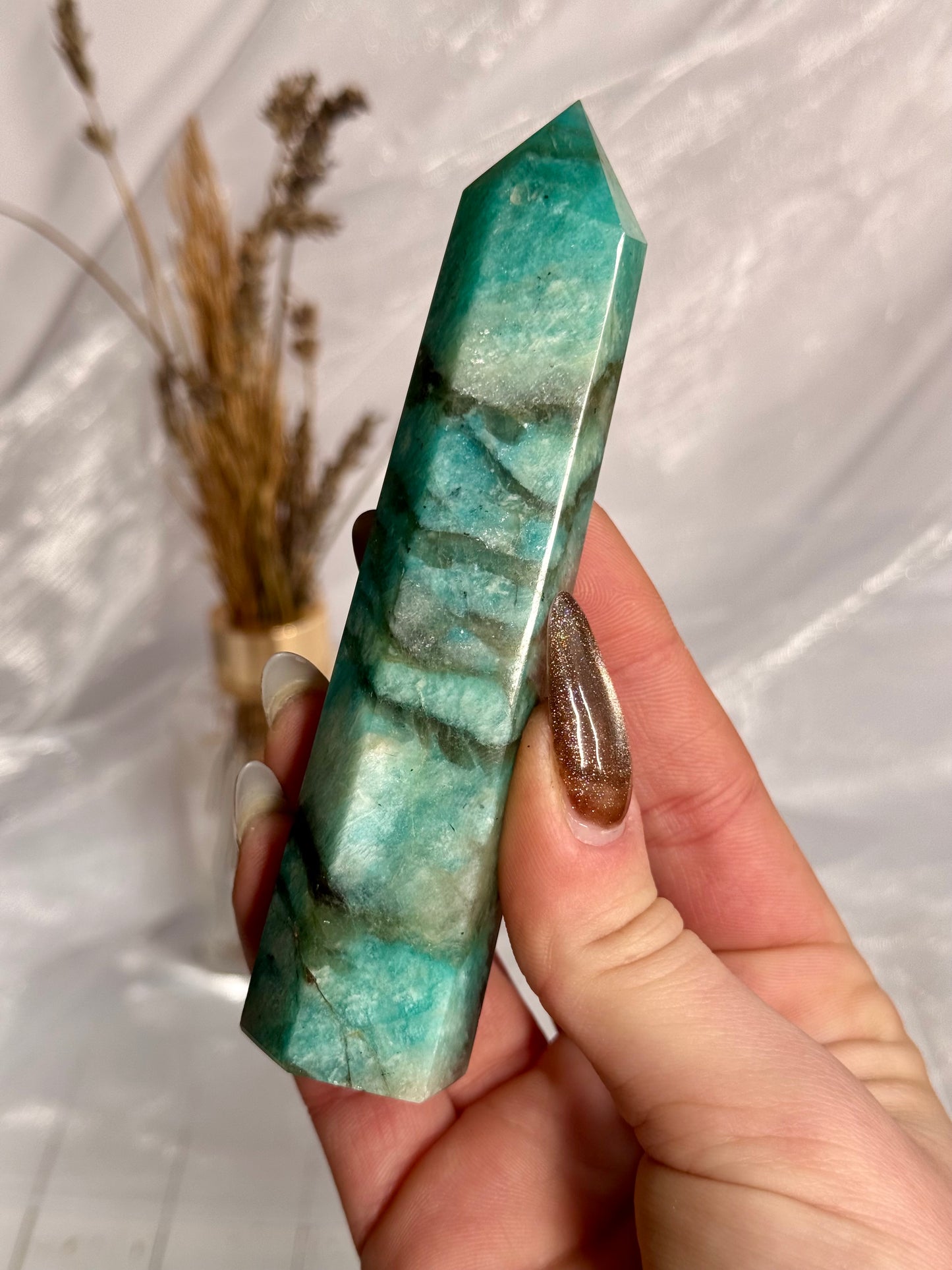 Amazonite with Smoky Quartz towers