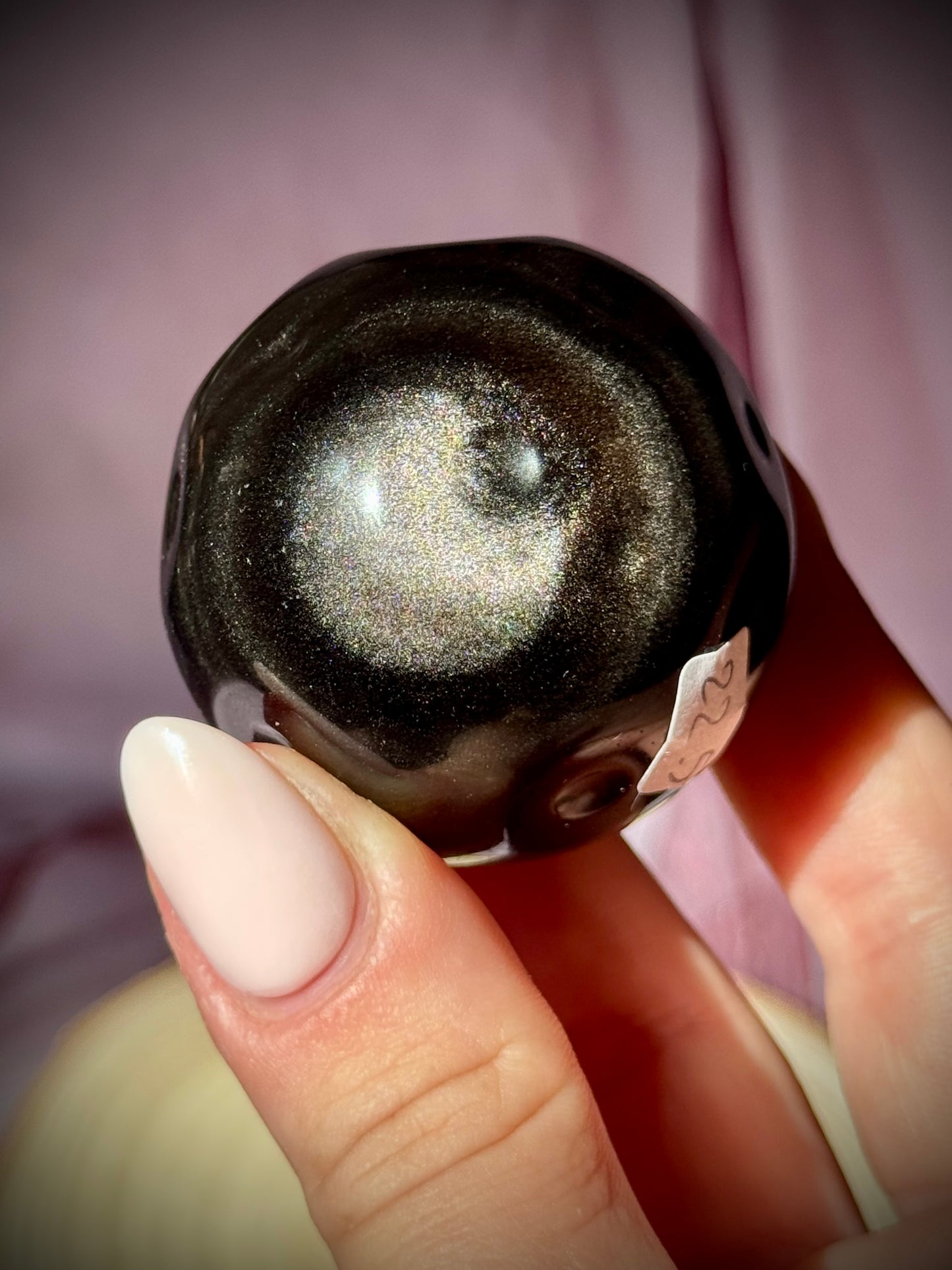 Silver Sheen Obsidian Full Moon Spheres