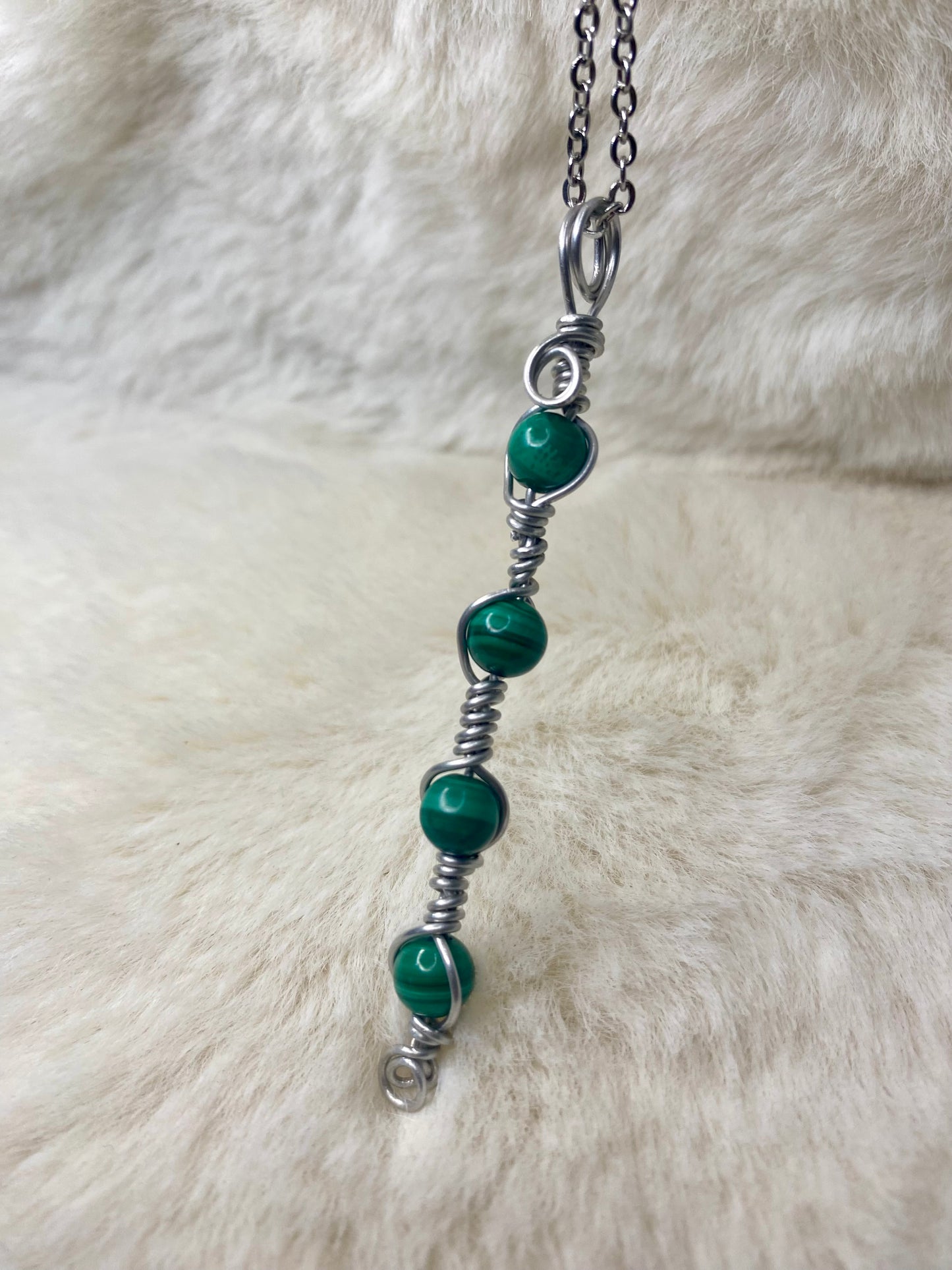 Wire wrapped Malachite pendant