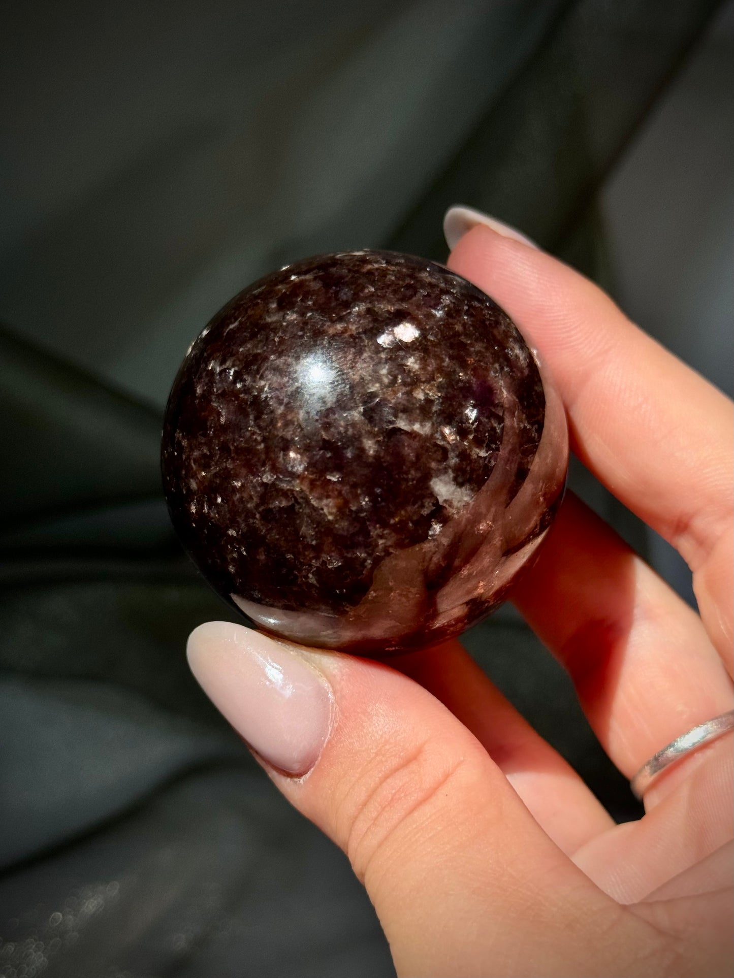 Sparkly Lepidolite spheres
