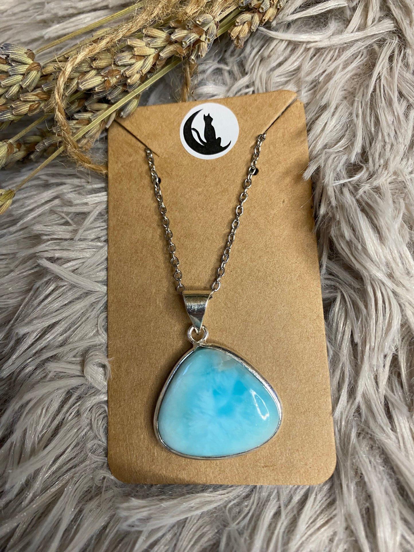 Larimar Silver plated brass pendants (silver 925 coated brass)