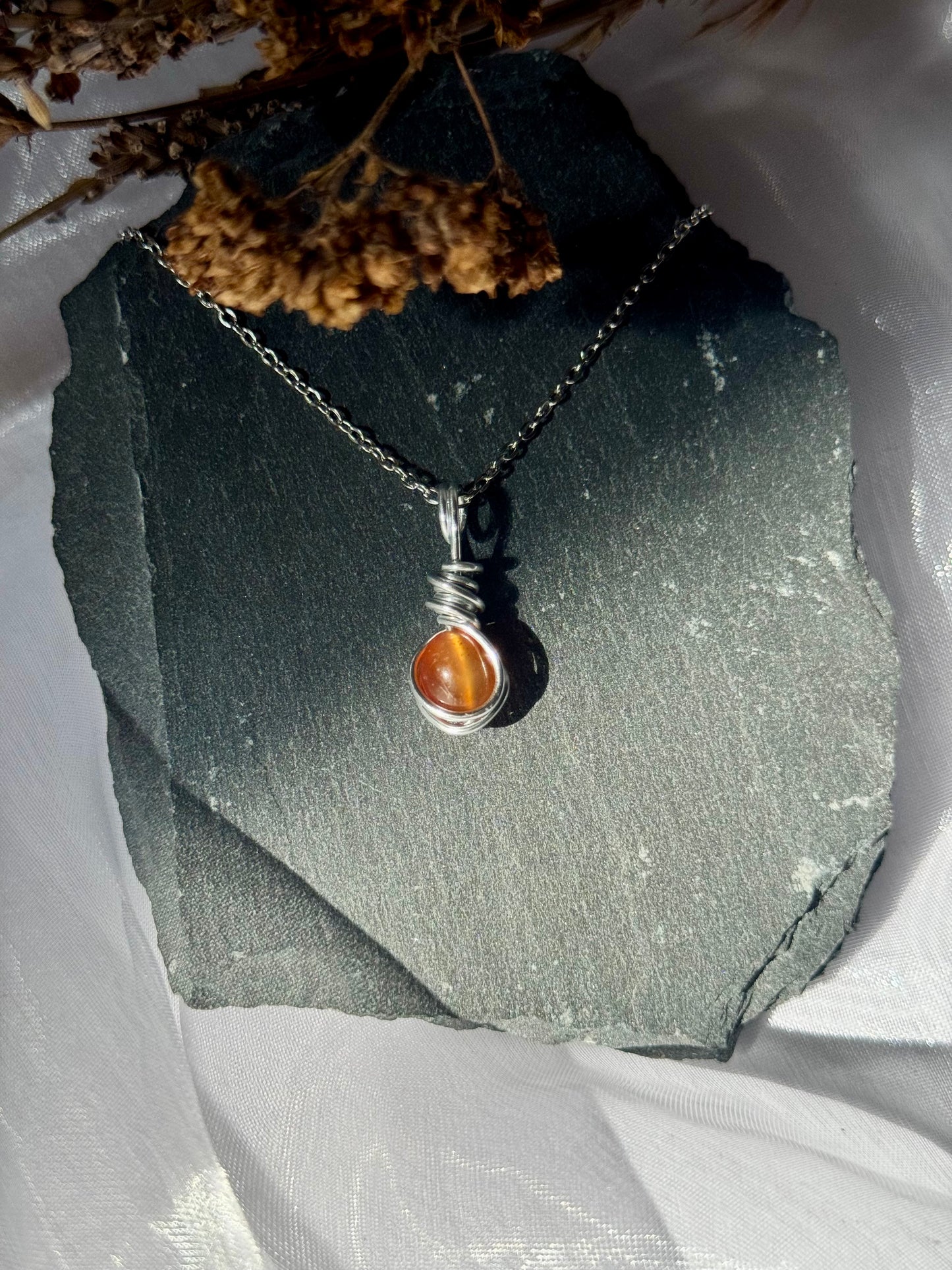 Wire wrapped Carnelian Bracelet and pendants set