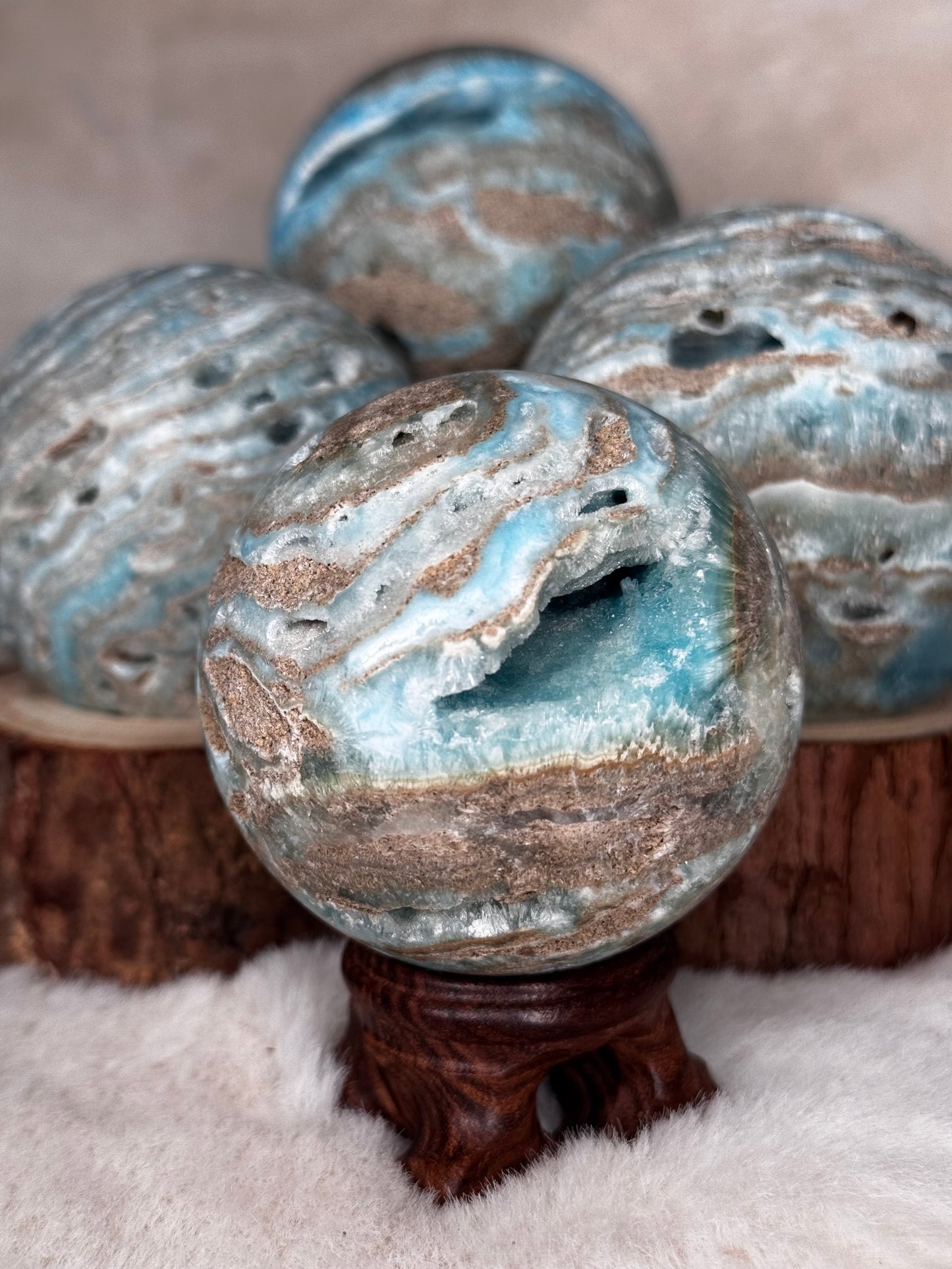 Hemimorphite Druzy Frosty Spheres