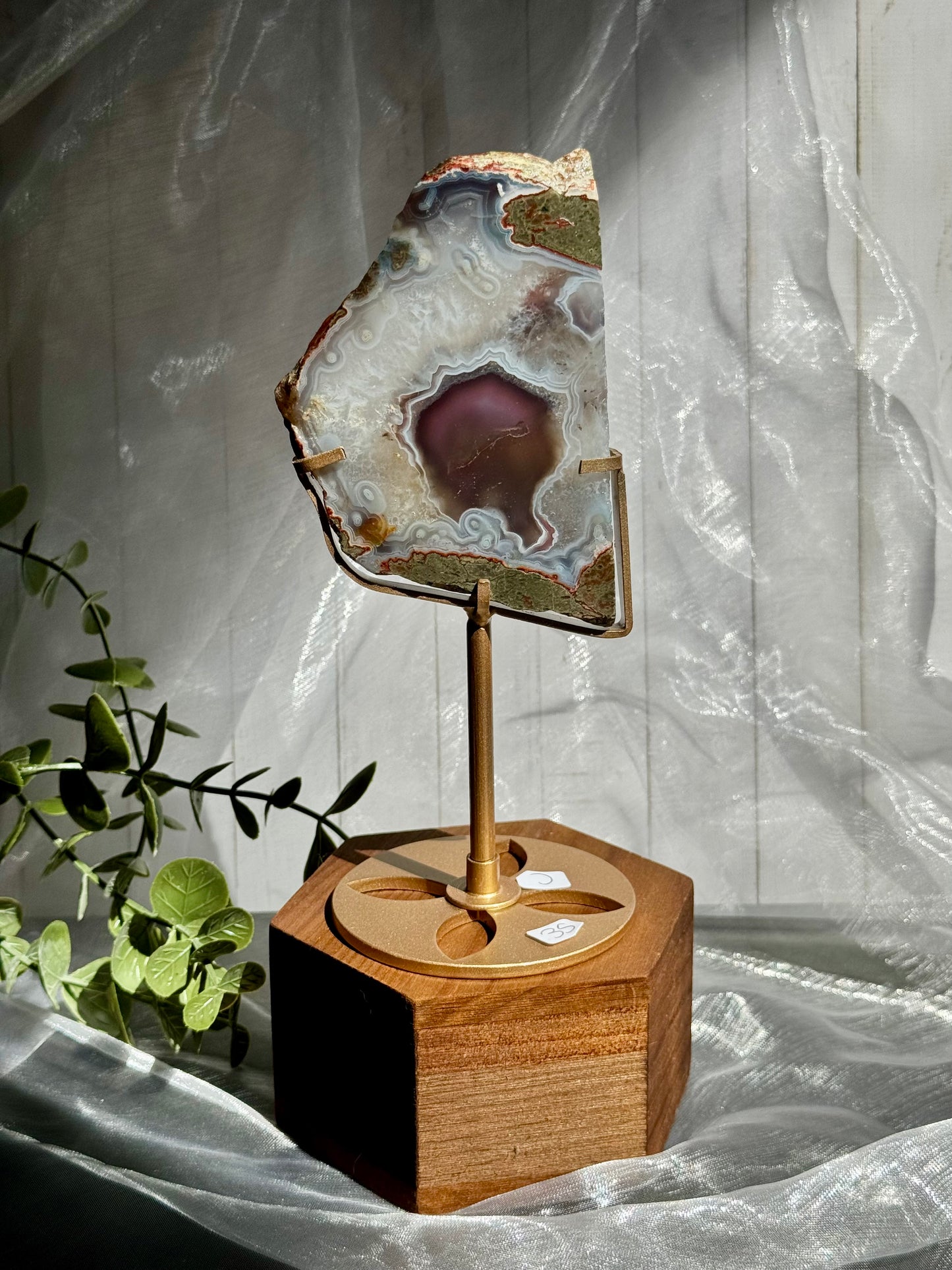 Swazi Agate slabs on stand - Mozambique