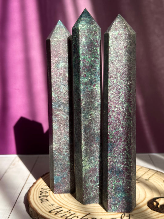 Ruby in Zoisite sparkly towers
