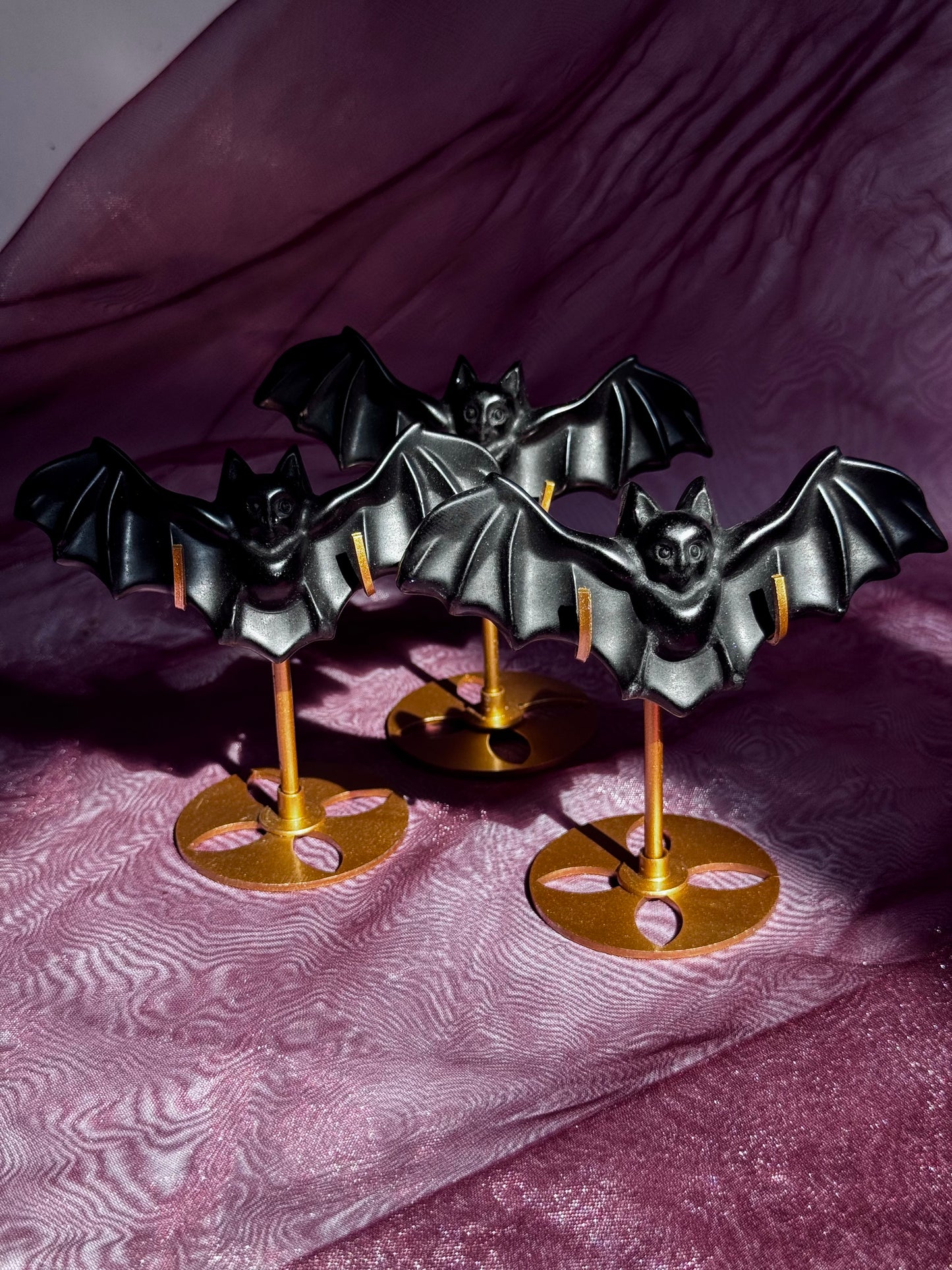 Black Obsidian Bats on stand