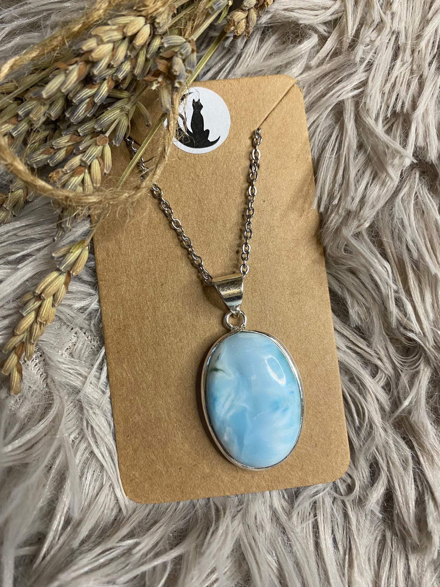 Larimar Silver plated brass pendants (silver 925 coated brass)