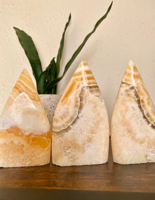 Yellow Calcite flames or Freeforms